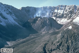 Mount ST Helens post 1980 eruption Dacite Dome USGS